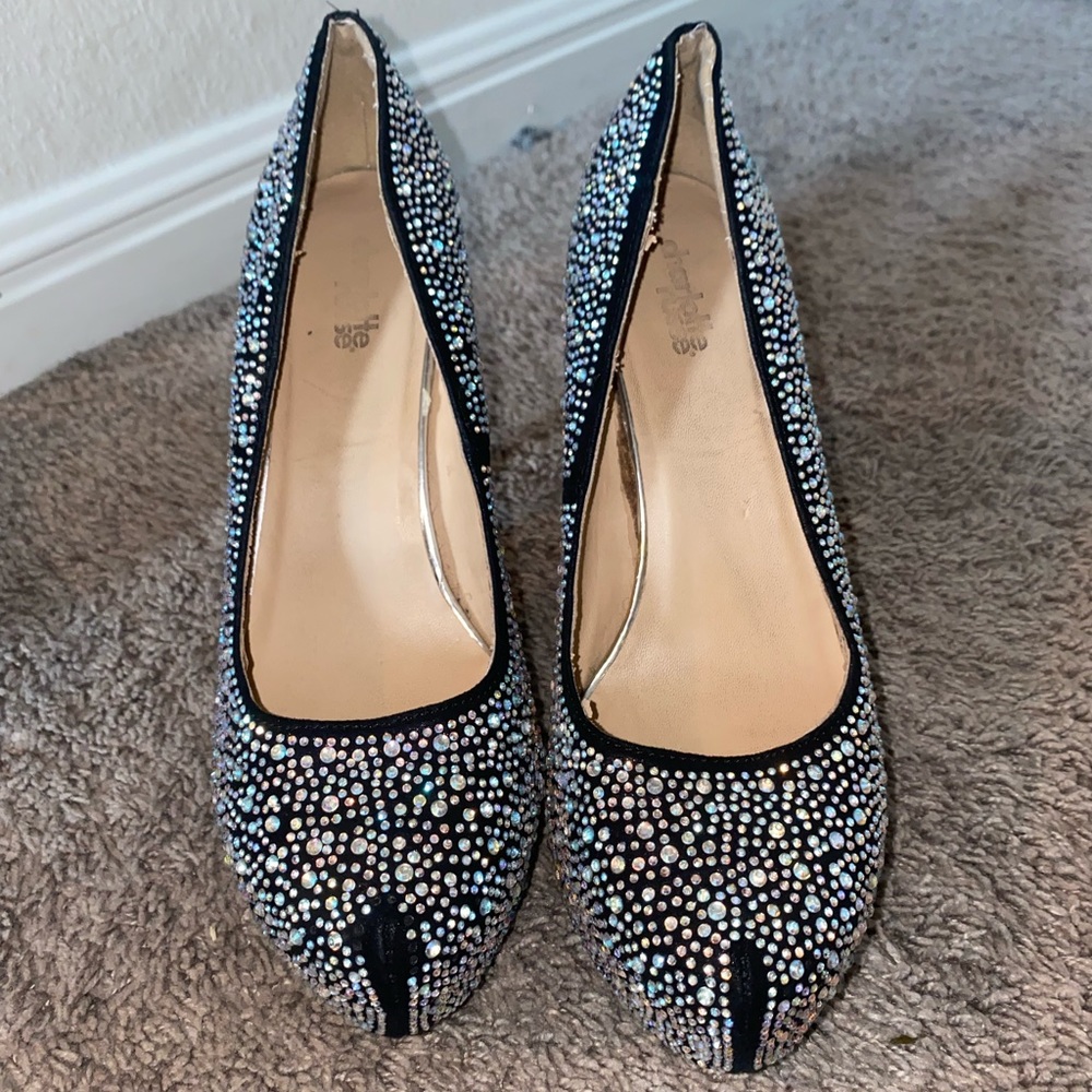 Sparkly black heels